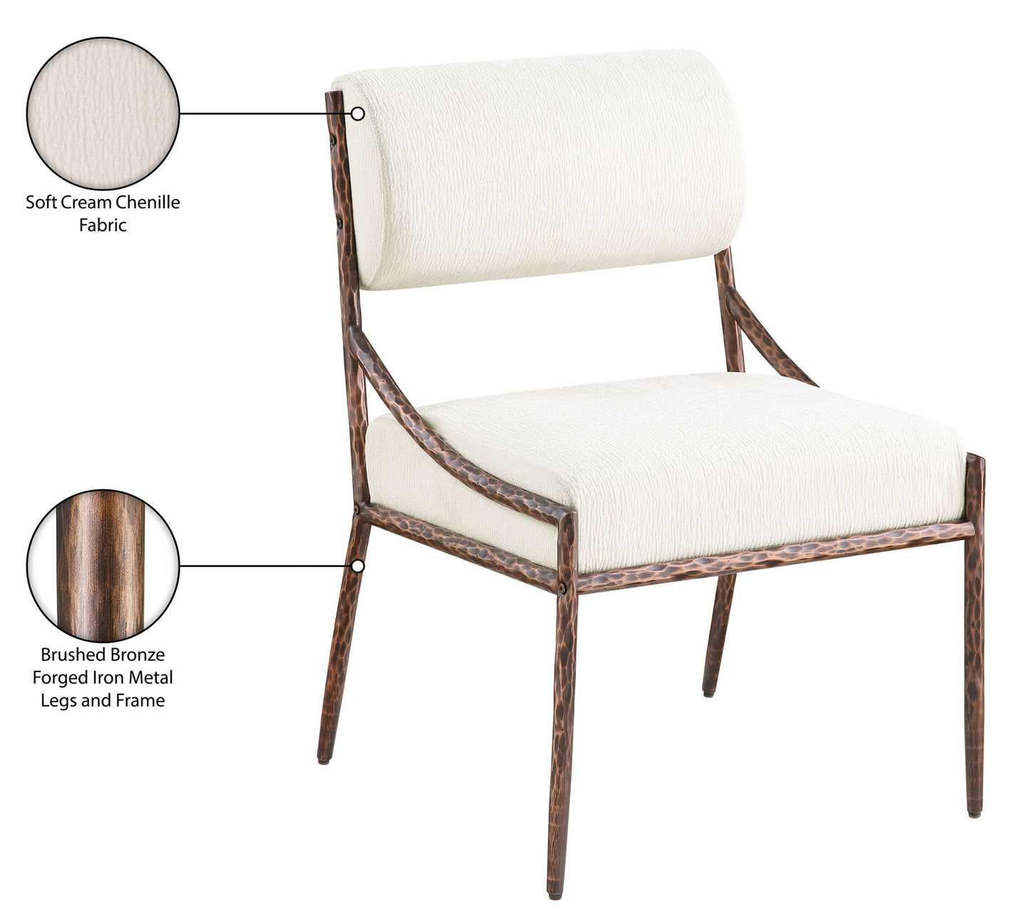 Bastille - Upholstered Dining Side Chair (Set of 2) - Bronze Frame
