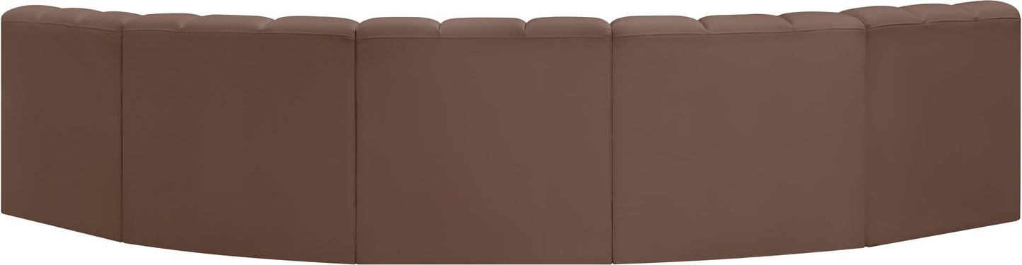 Arc - Faux Leather 5 Piece U-Shaped Modular Sofa