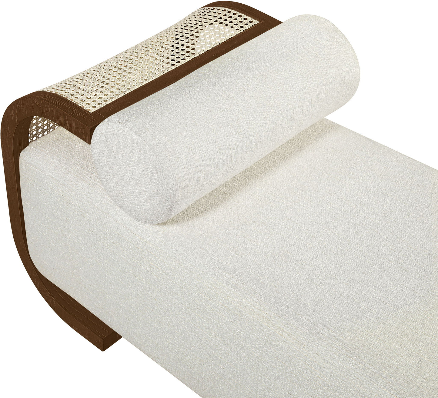 Zephyr - Linen Textured Fabric Upholstered Chaise - Painted Brown Walnut Base