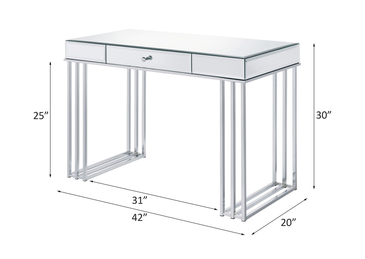Critter - Writing Desk - Mirrored And Chrome