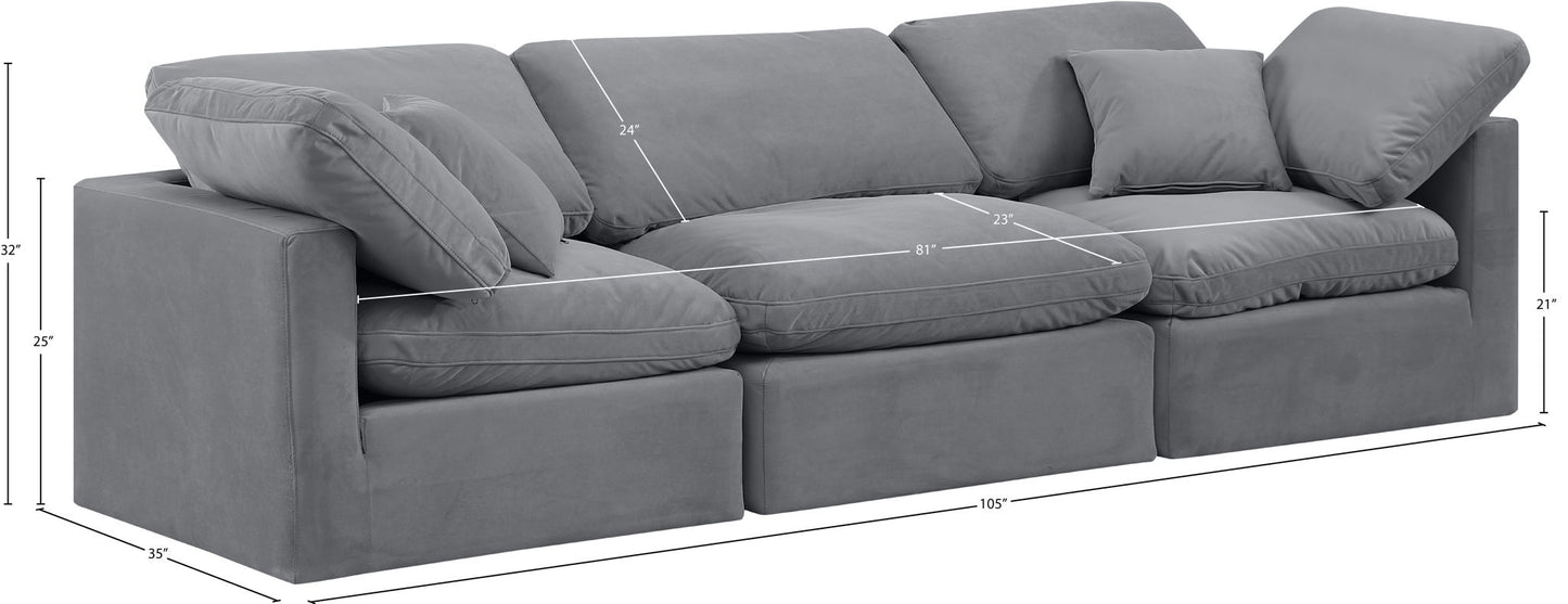 Indulge - Velvet 3 Seat Modular Sofa