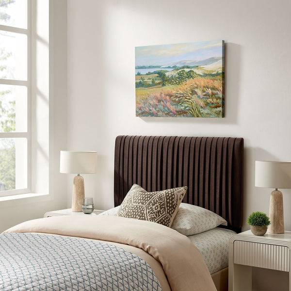 Eloise Upholstered Headboard - Twin, Chocolate Brown