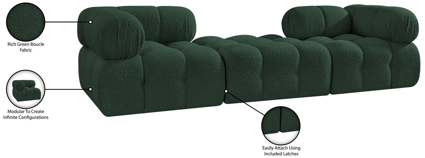Ames - 3 Piece Boucle Modular Sofa With 1 Backless Seat