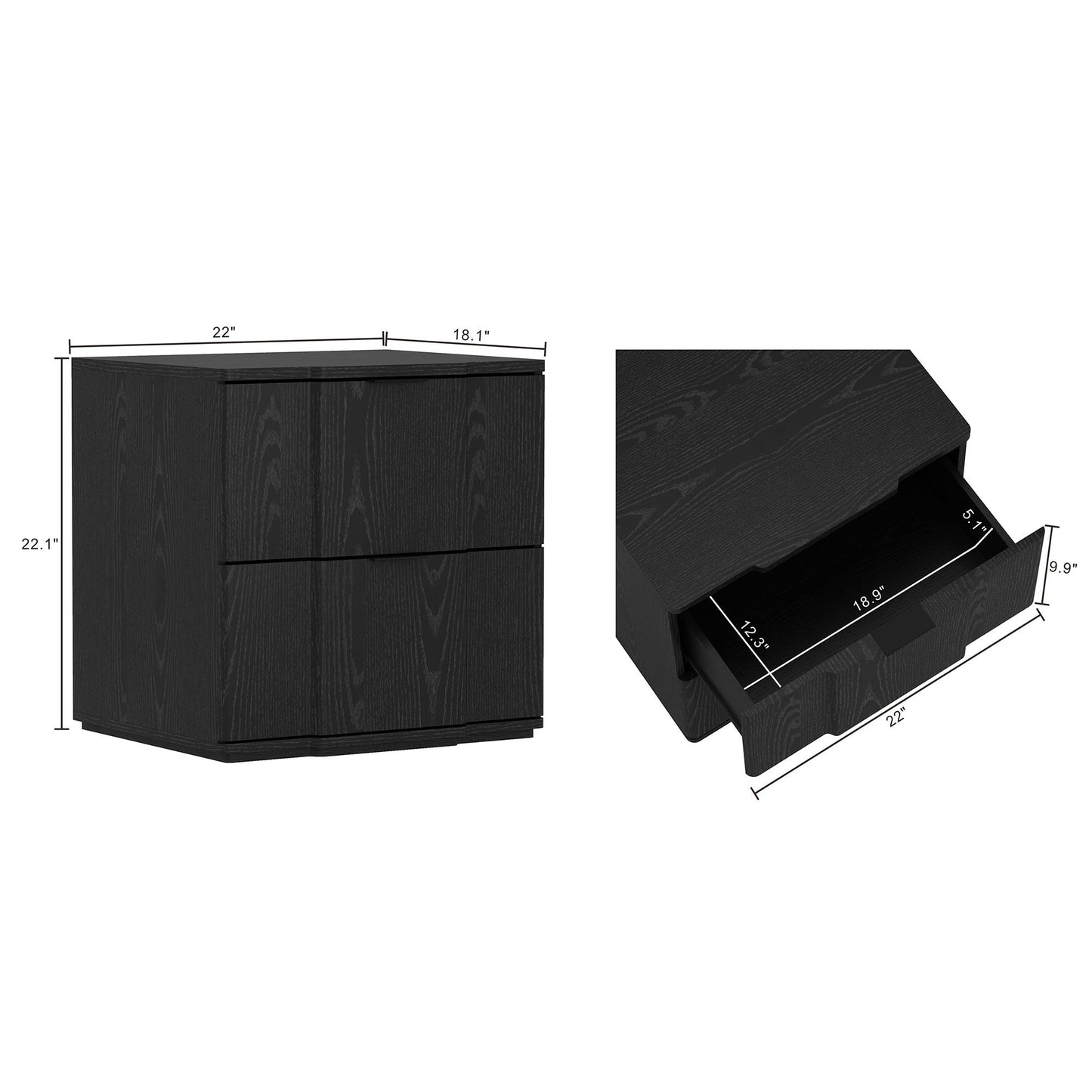 Manhattan Clive - 2-Drawer Accent Nightstand