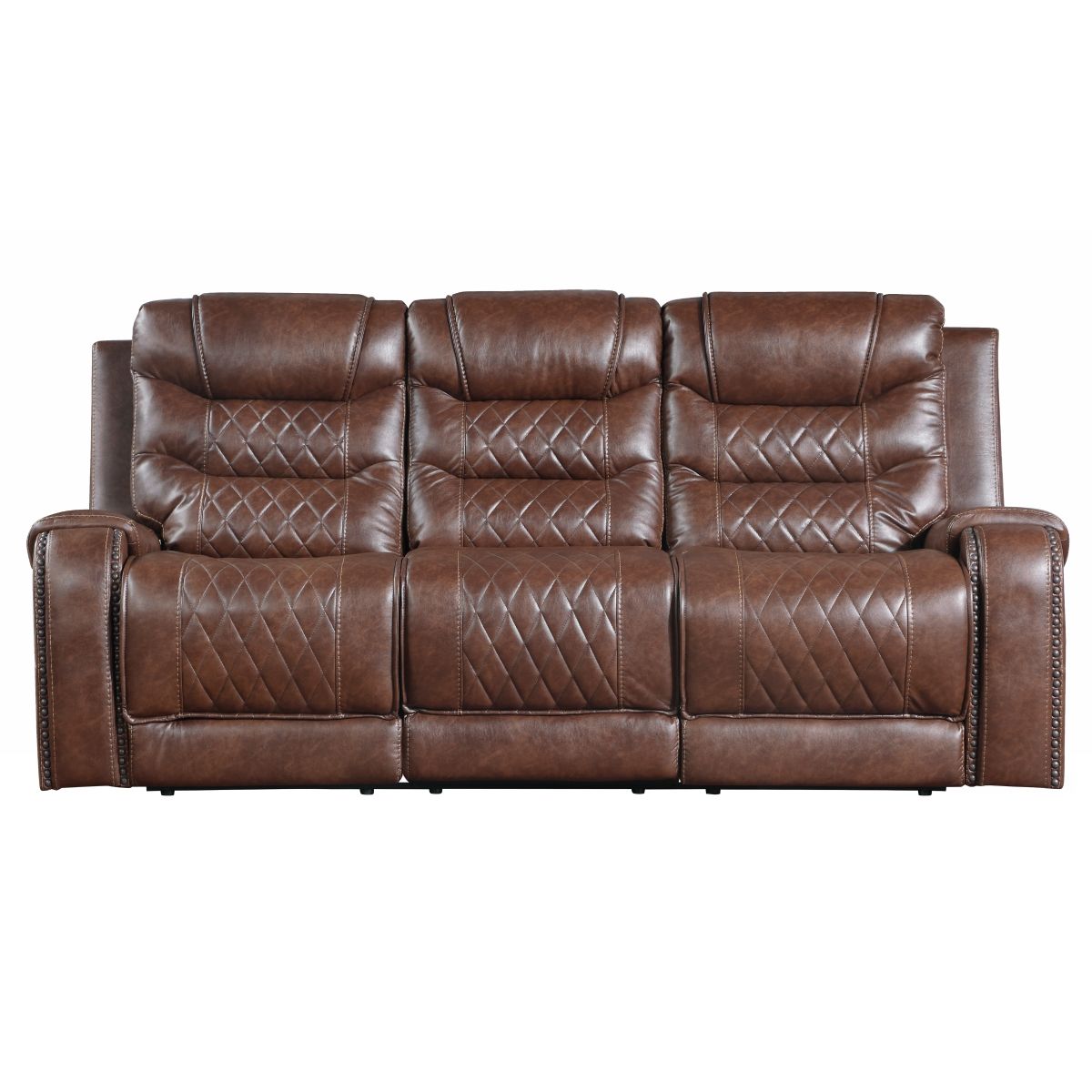 Putnam Double Reclining Sofa with Center Drop-Down Cup Holders, Receptacles and USB Ports