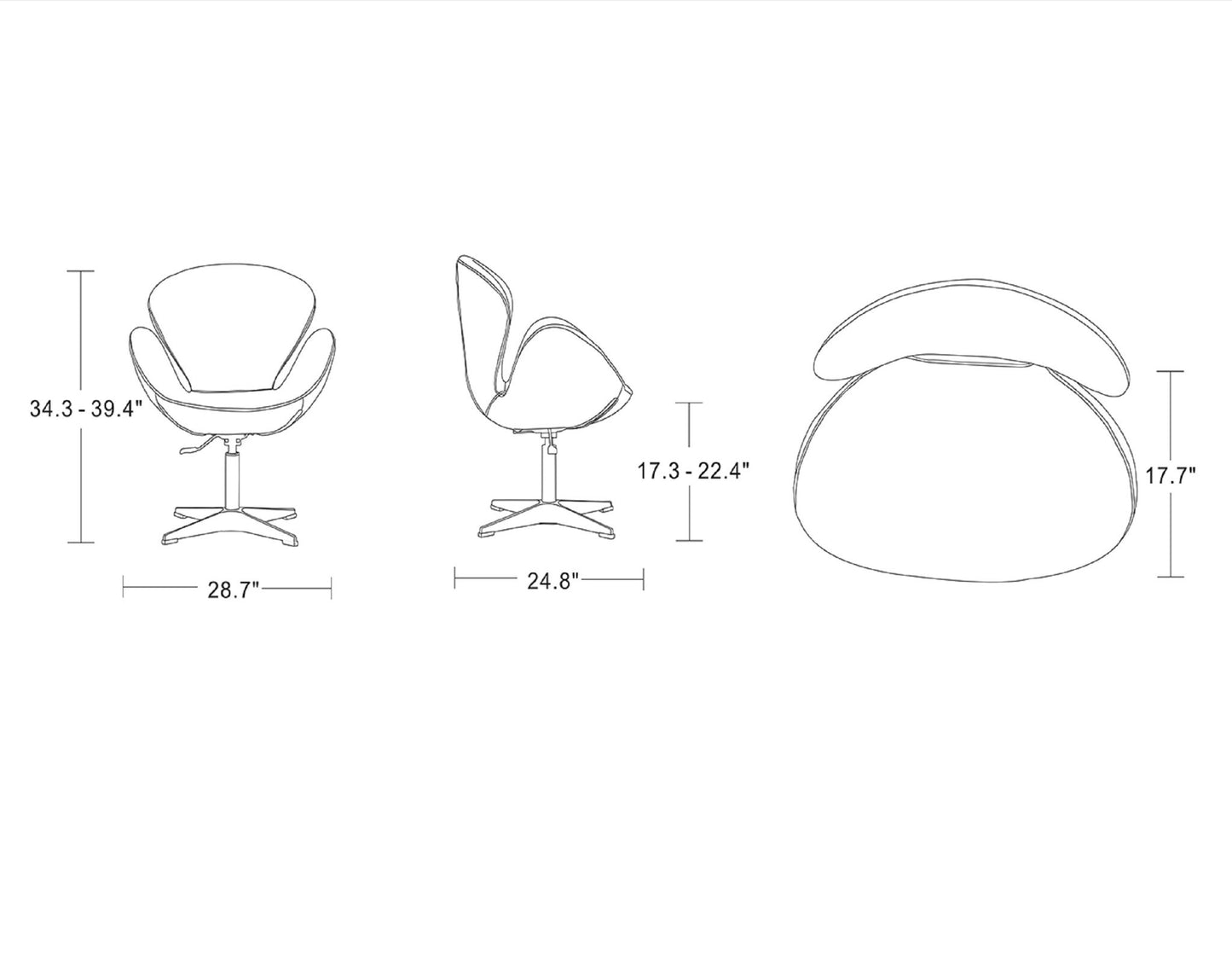Manhattan Raspberry - Vegan Leather Swivel Lounge Chair