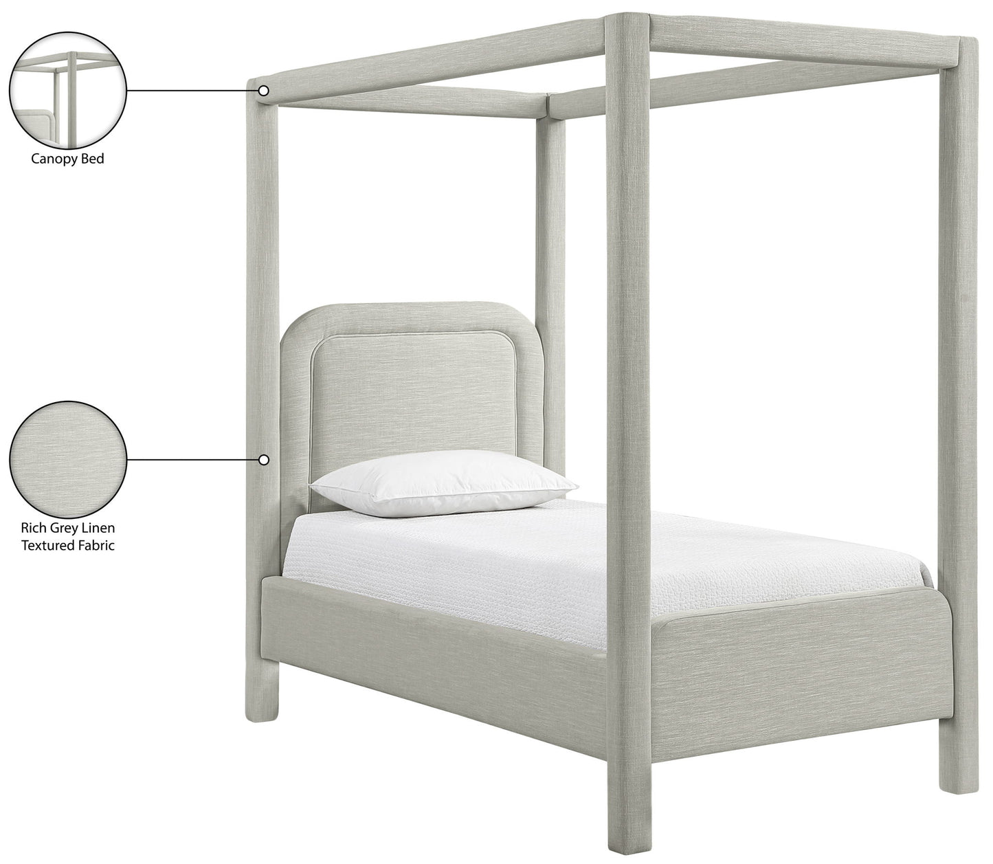 Salina - Linen Textured Fabric Upholstered Bed