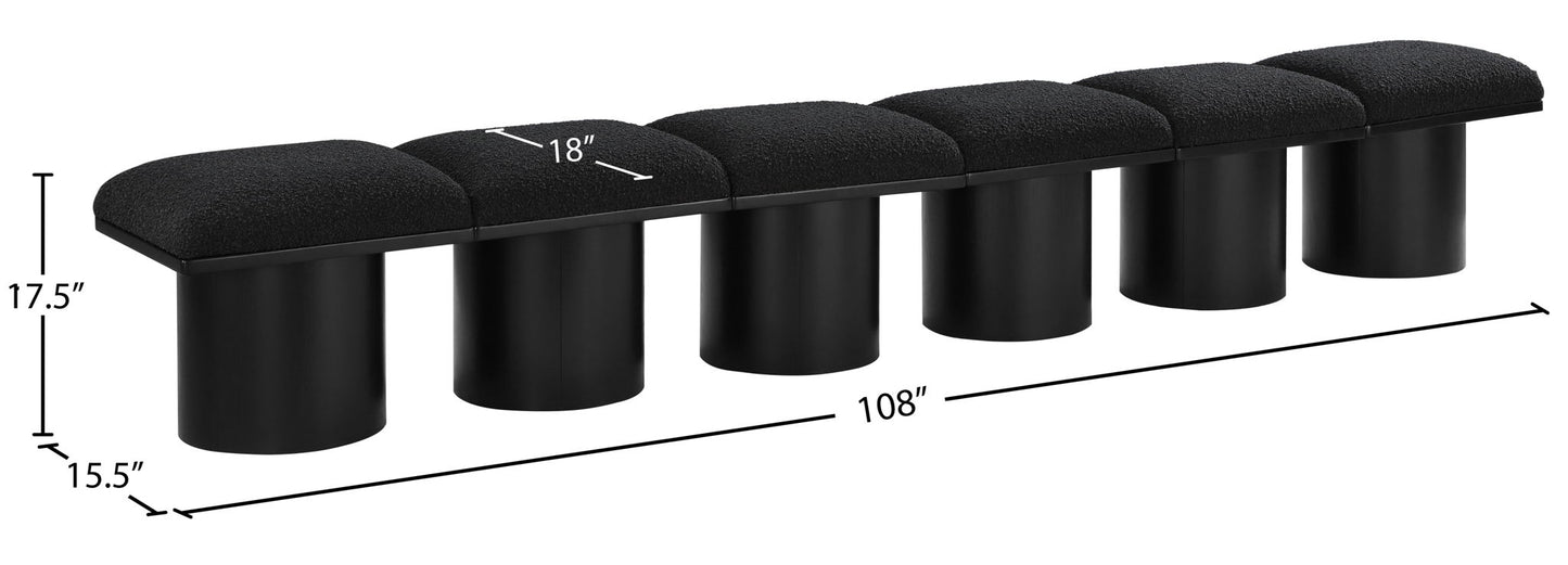 Pavilion - 6 Piece Modular Bench With Black Base