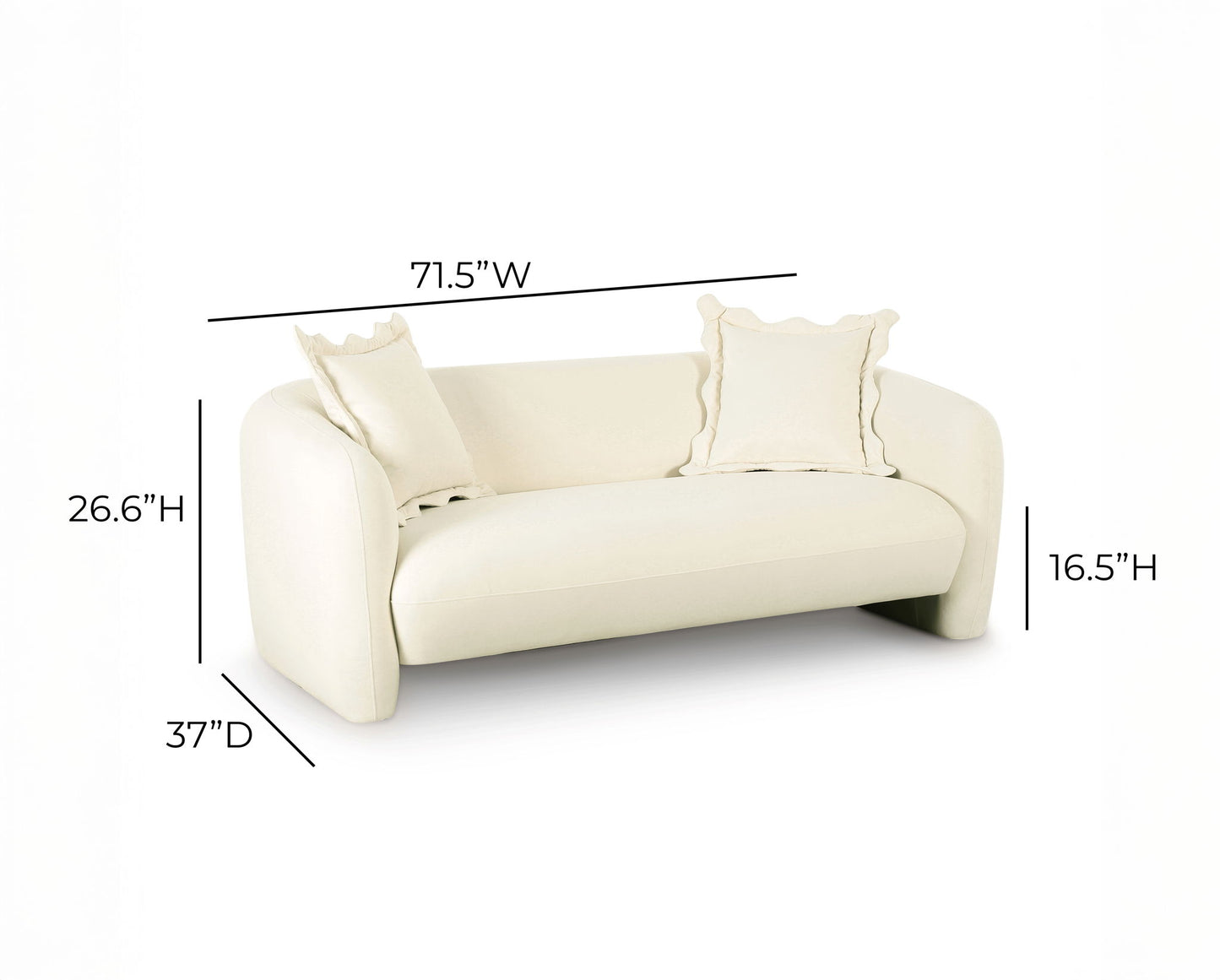 Lou - Performance Velvet Loveseat - Cream