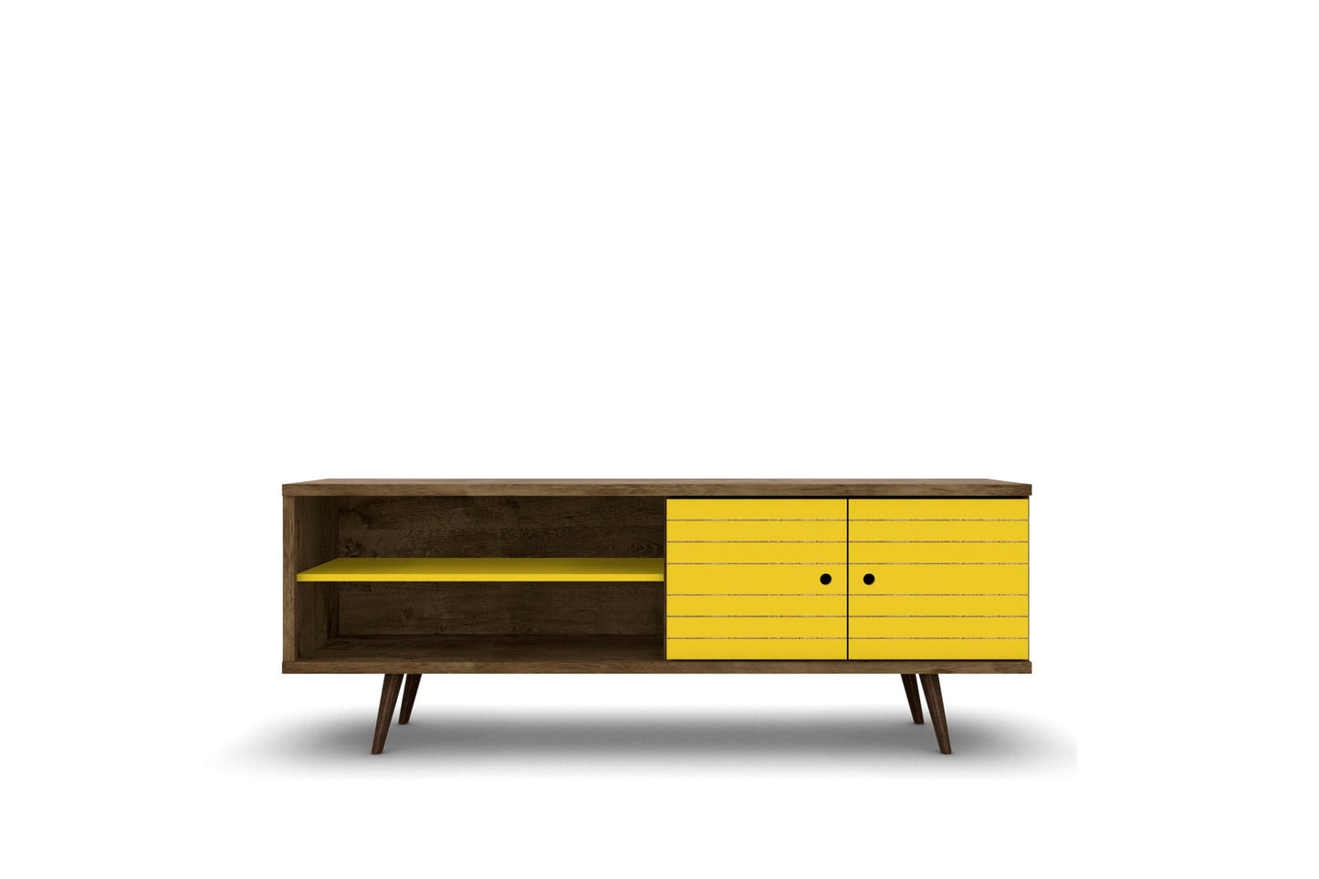 Manhattan Liberty - 63" TV Stand With Rustic Brown Frame