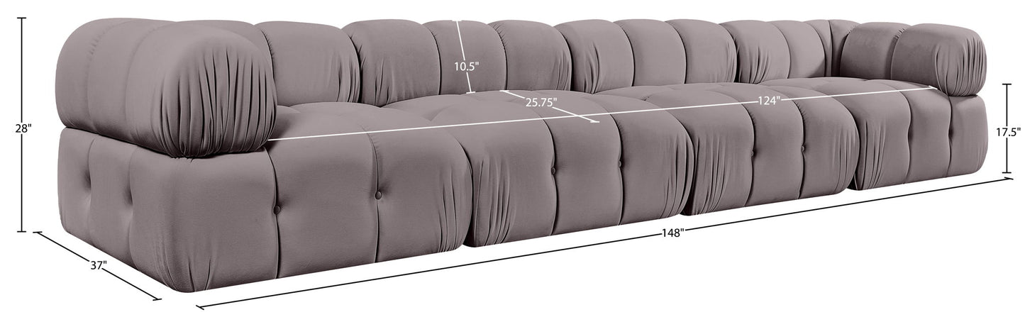 Orin - Fabric Velvet 4 Piece Modular Sofa