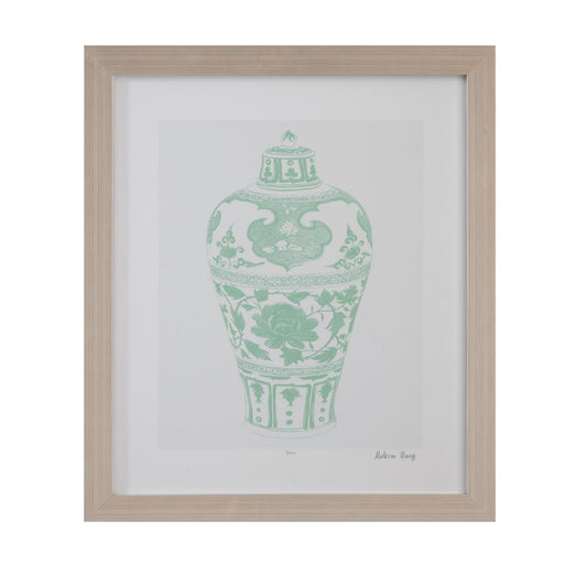 Mint Vases I Framed Print - Green / Beige