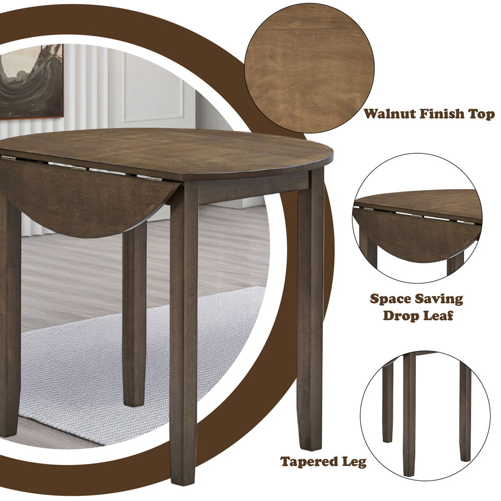 Damica - Round Dining Table - Walnut