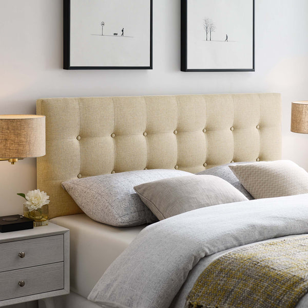 Emily Upholstered Fabric Headboard - King, Beige