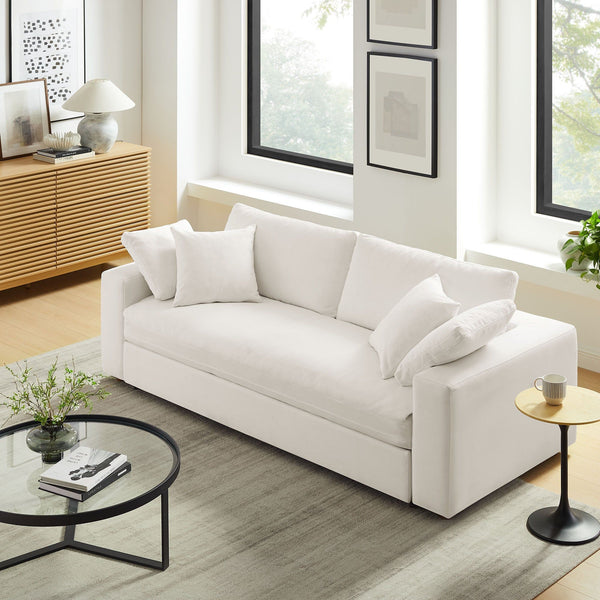 Commix Down Filled Overstuffed Sleeper Sofa - Pure White