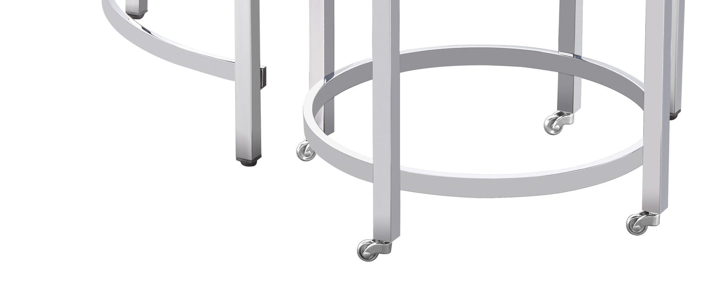 Jadyn - Round Nesting Cocktail Tables - Marble/Stone