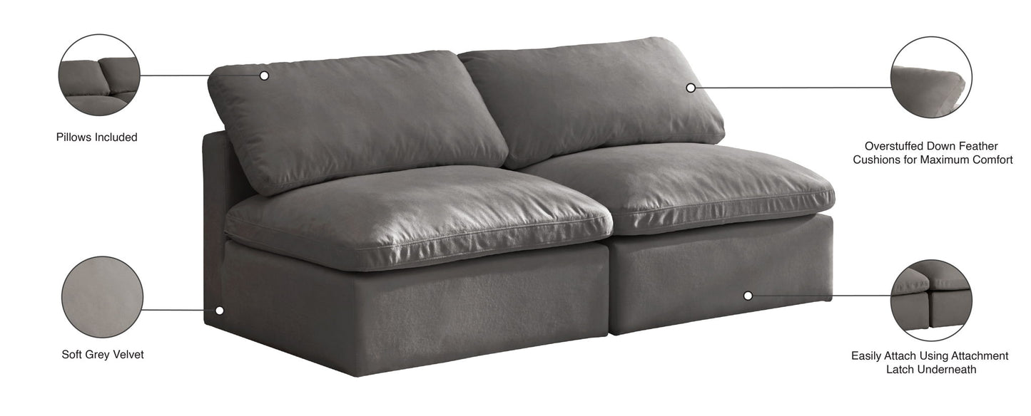 Plush - Modular Armless 2 Seat Sofa