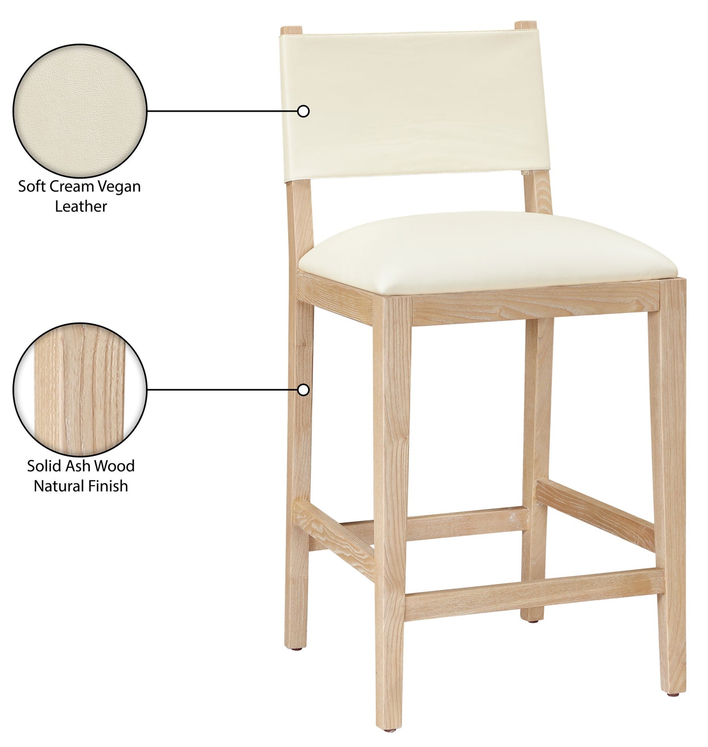 Avon - Vegan Leather Counter Stool