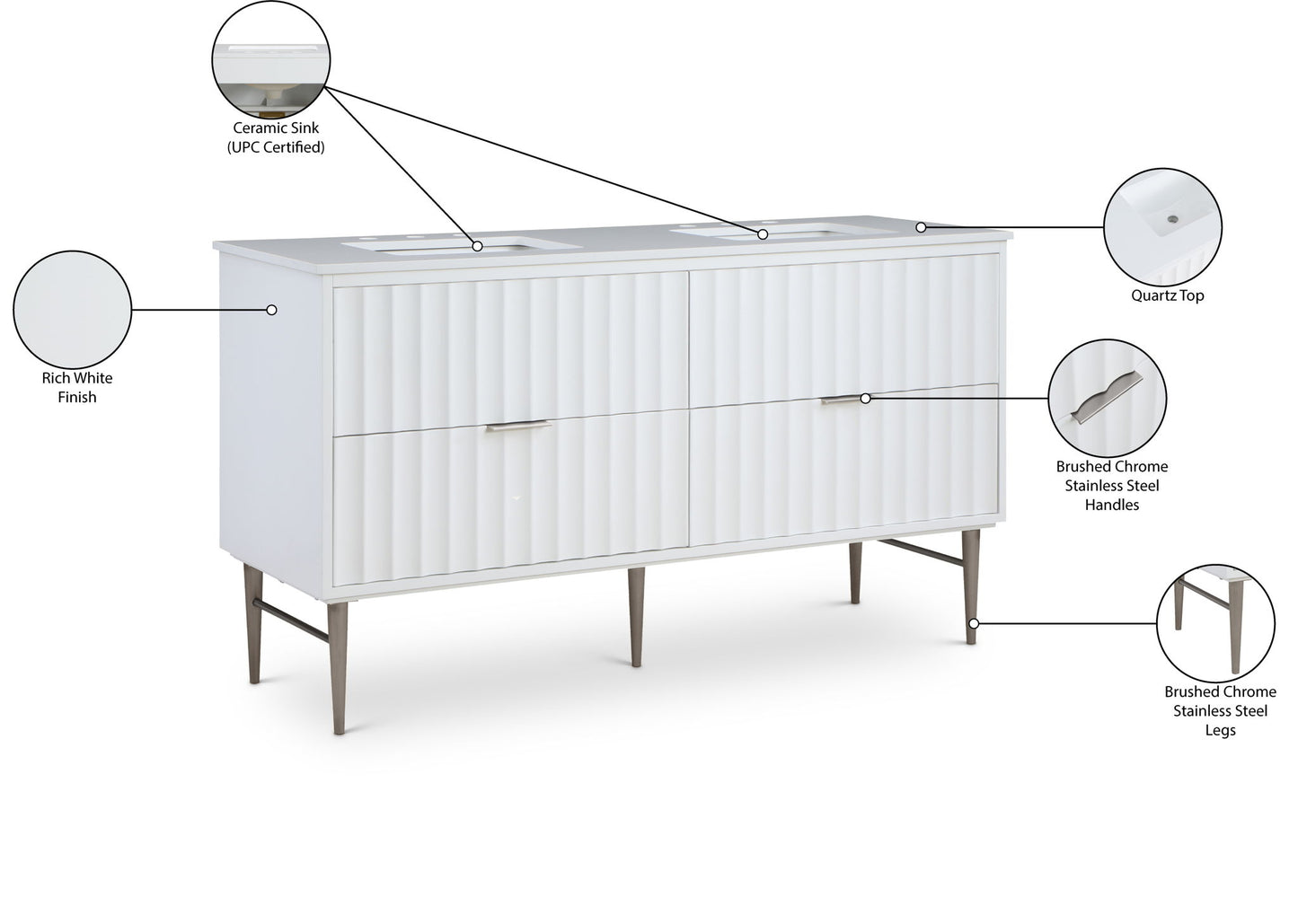 Modernist - Bathroom Vanity With Chrome Legs