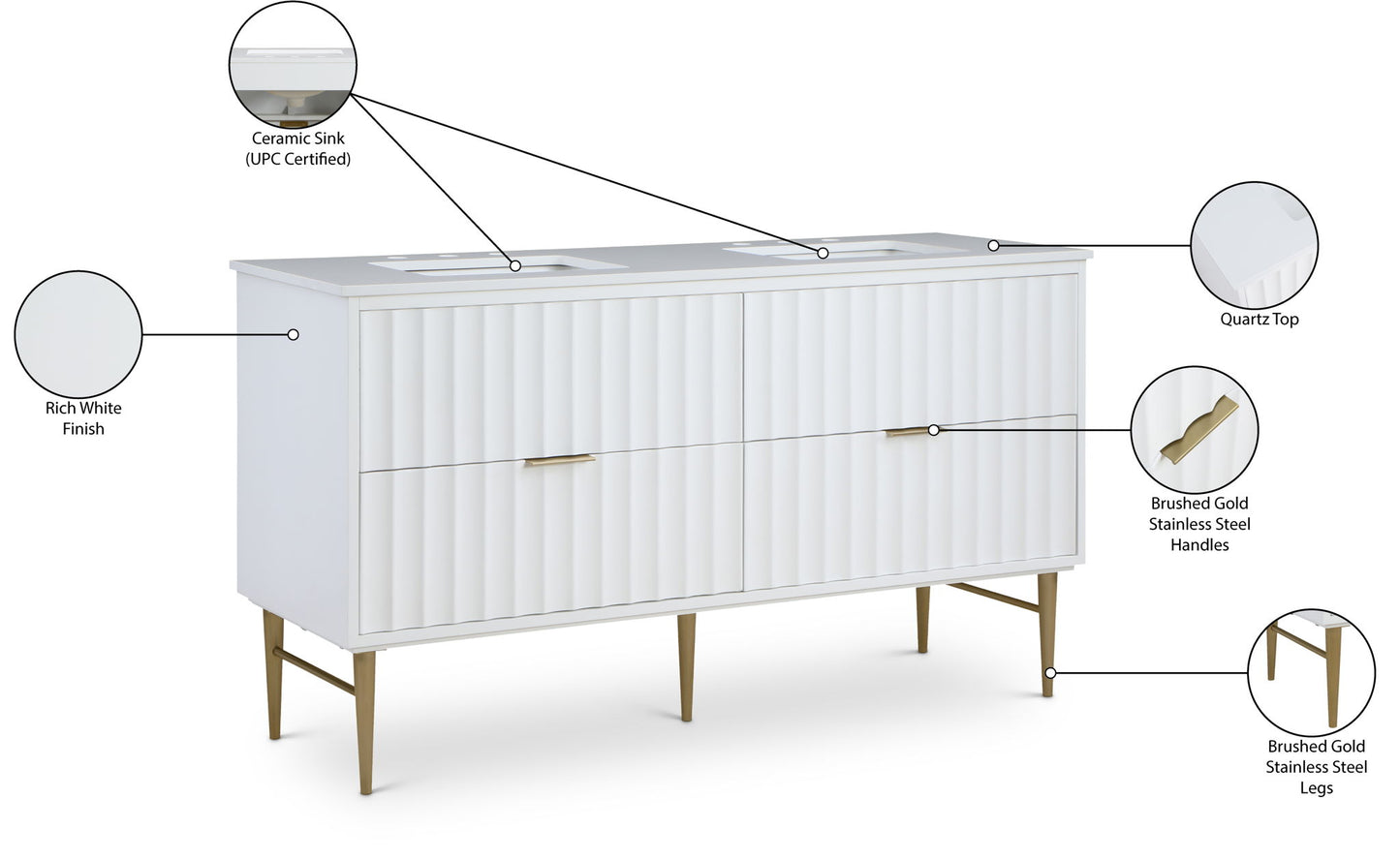 Modernist - Bathroom Vanity With Gold Legs