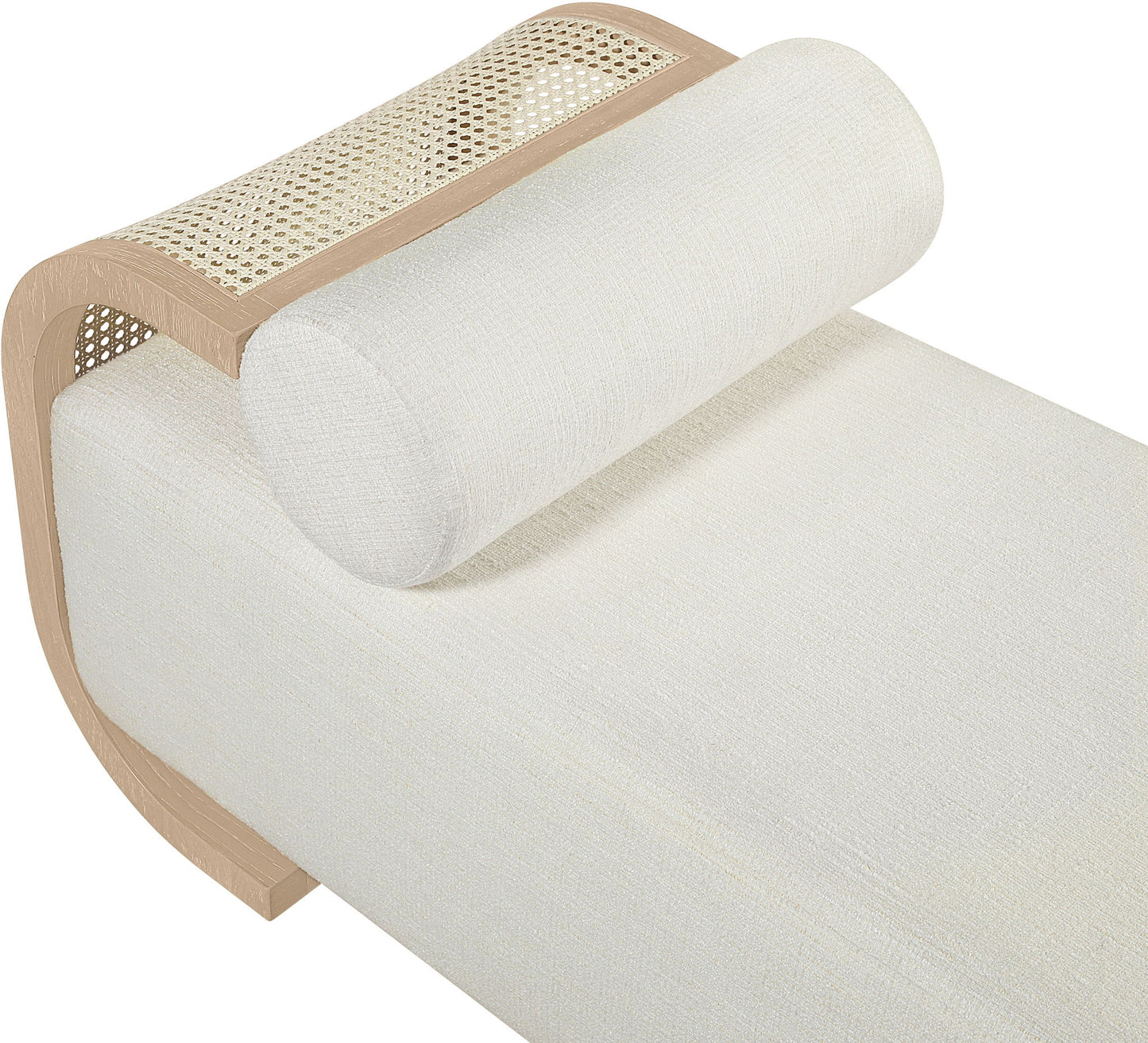 Zephyr - Linen Textured Fabric Upholstered Chaise - Painted Natural Base
