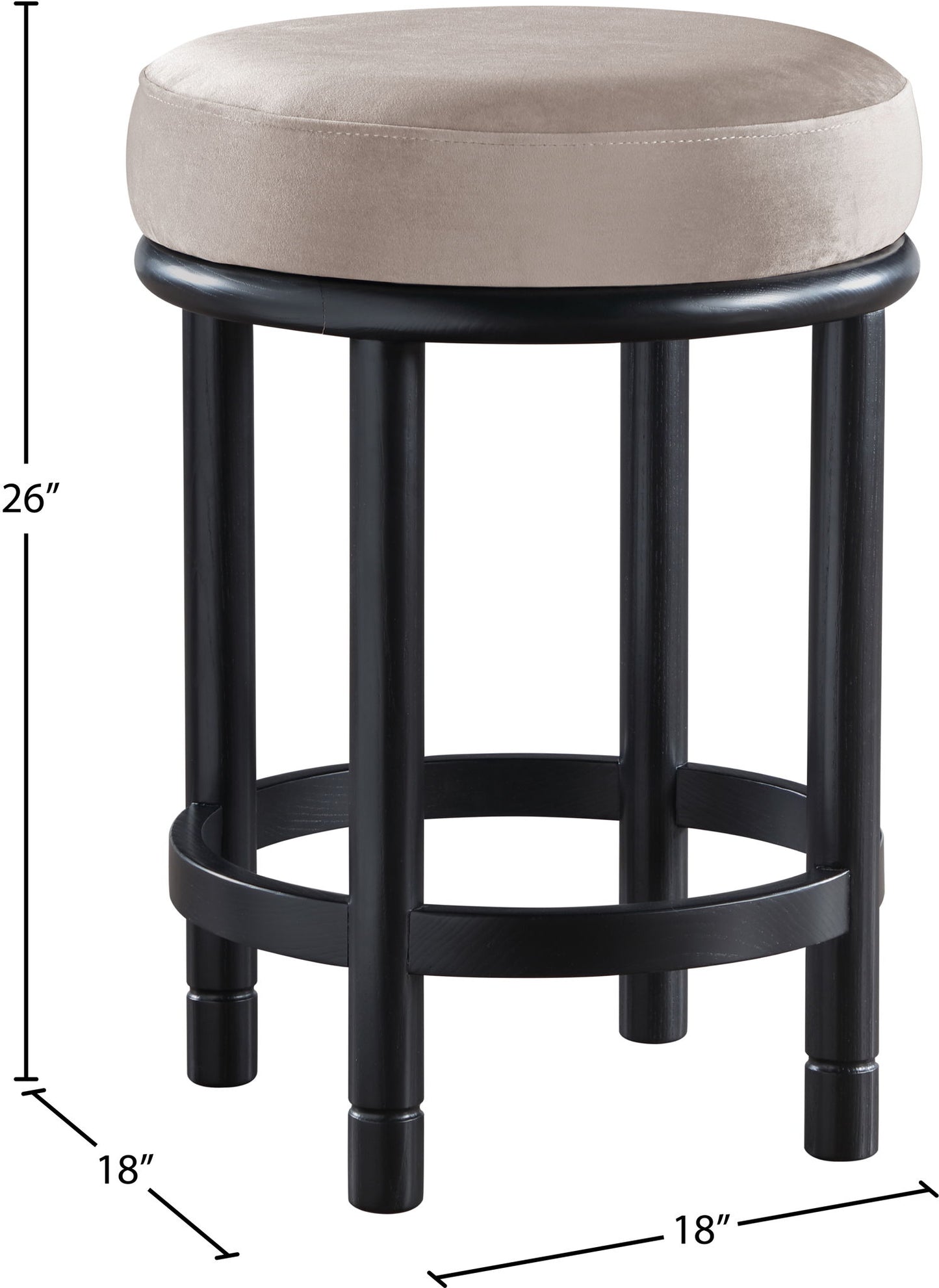 Monette - Counter Stool With Black Base
