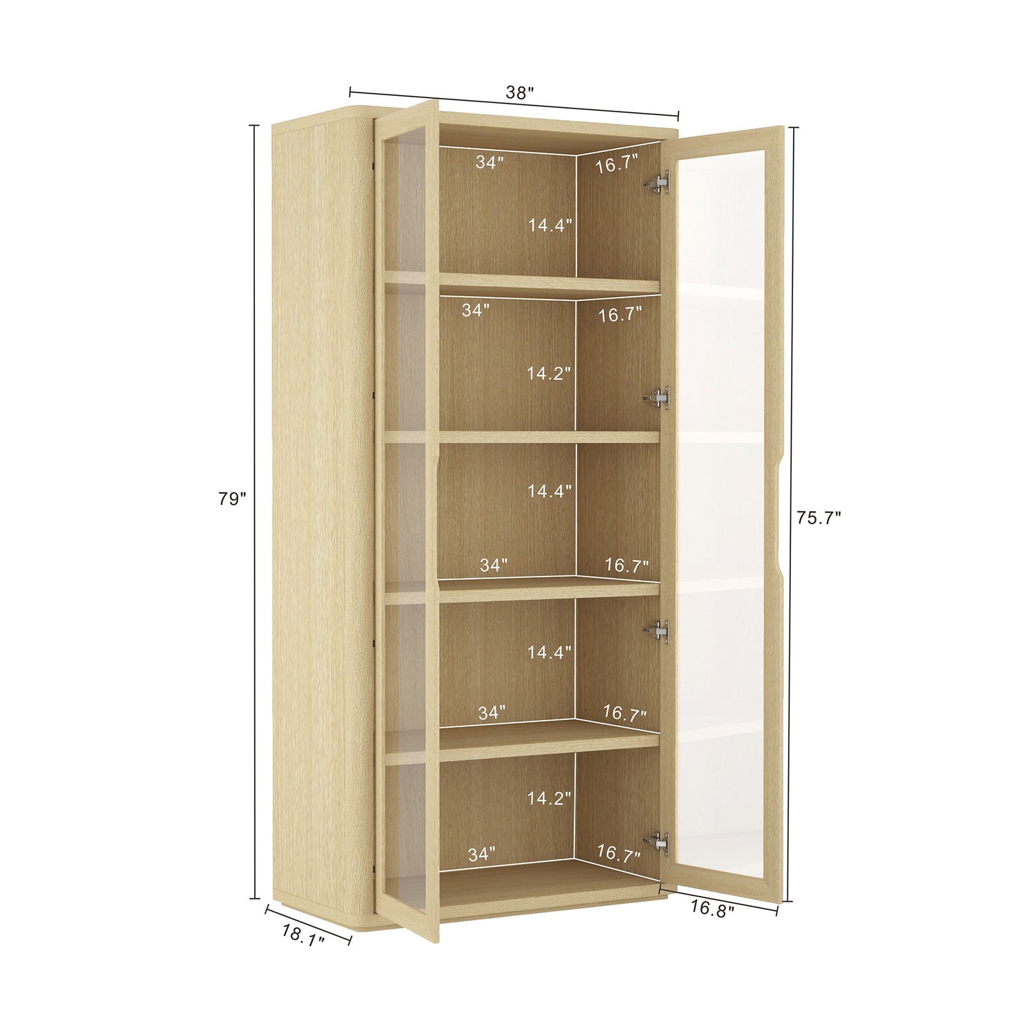 Manhattan Rivington - Bookcase Cabinet With Glass Doors