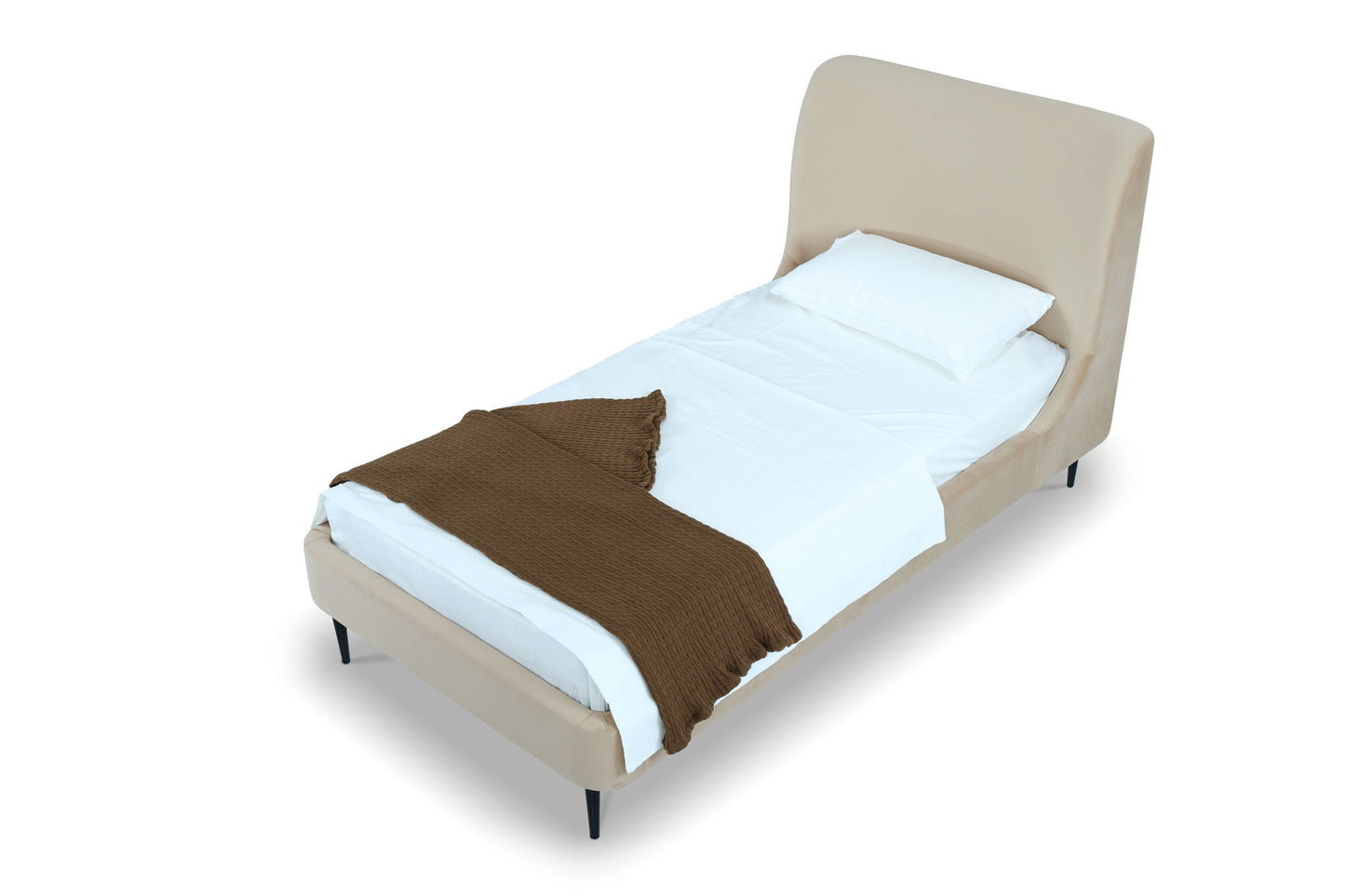 Heather - Twin Bed - Taupe And Black