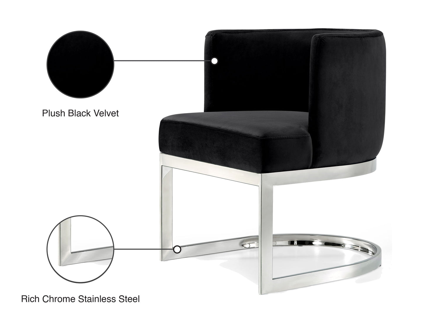 Gianna - Dining Chair with Chrome Legs