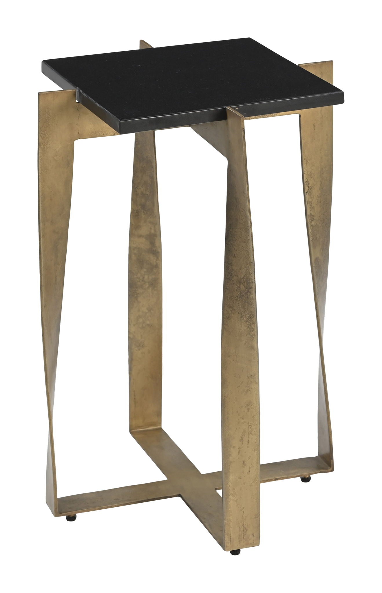 Noara - Accent Table - Black / Brass
