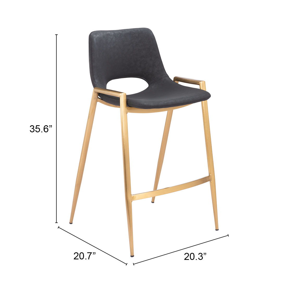 Desi - Counter Stool With Gold Legs (Set of 2)