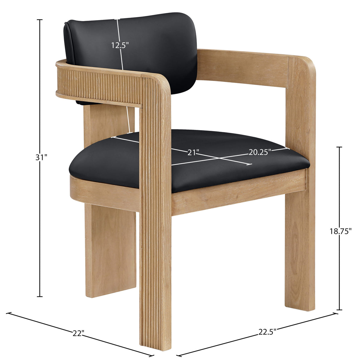 Sacha - Vegan Leather Upholstered Dining Chair With Natural Base (Set of 2)