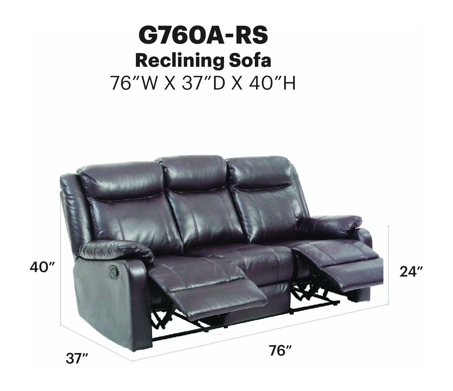 Glory Furniture - Ward - Double Reclining Sofa