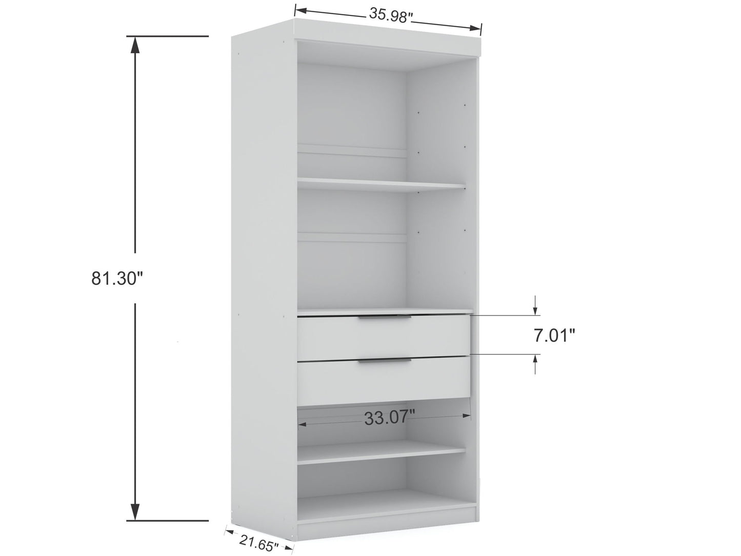 Manhattan Mulberry - Wardrobe Closet With Open Space