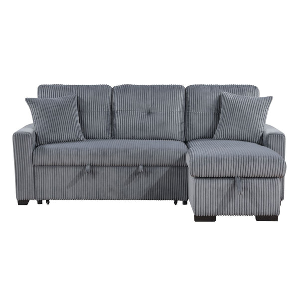 Rhett 3-Piece Reversible Sectional with Pull-out Bed and Hidden Storage
