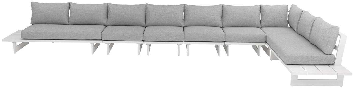 Maldives - 7 Piece Water Resistant Outdoor Patio Modular Sectional With White Base