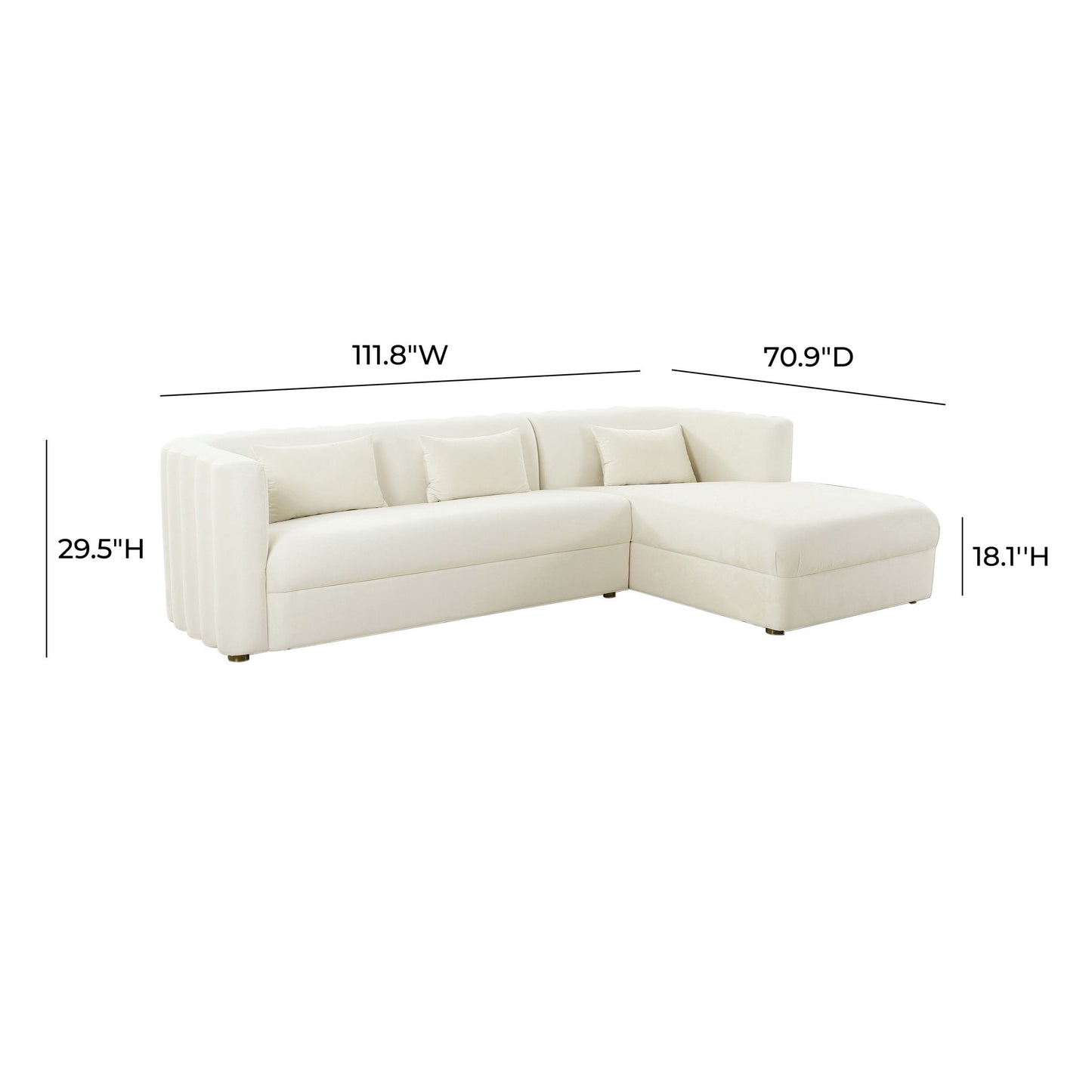 Callie - Velvet Sectional - RAF