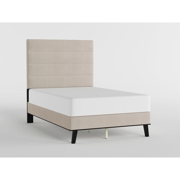 48" Beige Microfiber Platform Bed