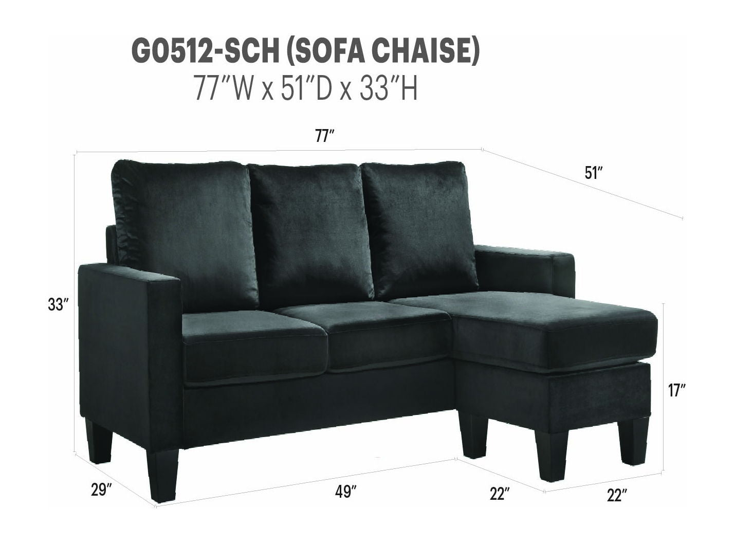 Glory Furniture - Jessica - Sofa Chaise