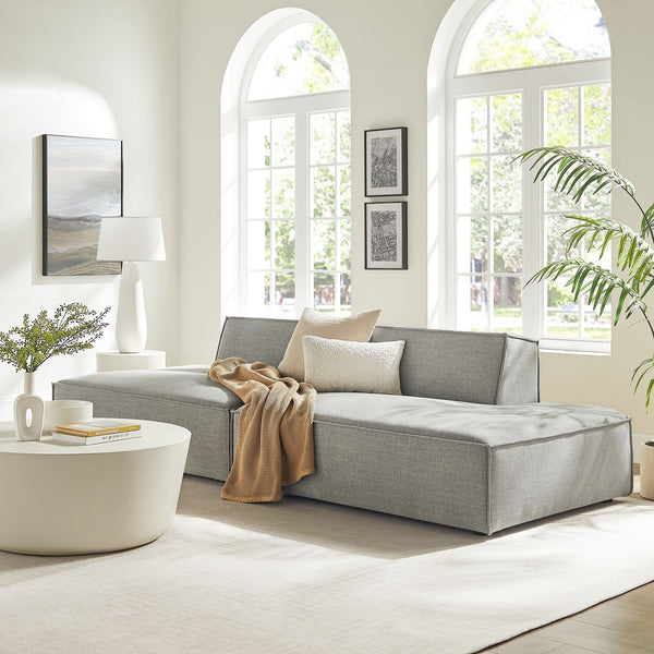 Restore 2-Piece Performance Fabric Upholstered Modular Loveseat - Pewter