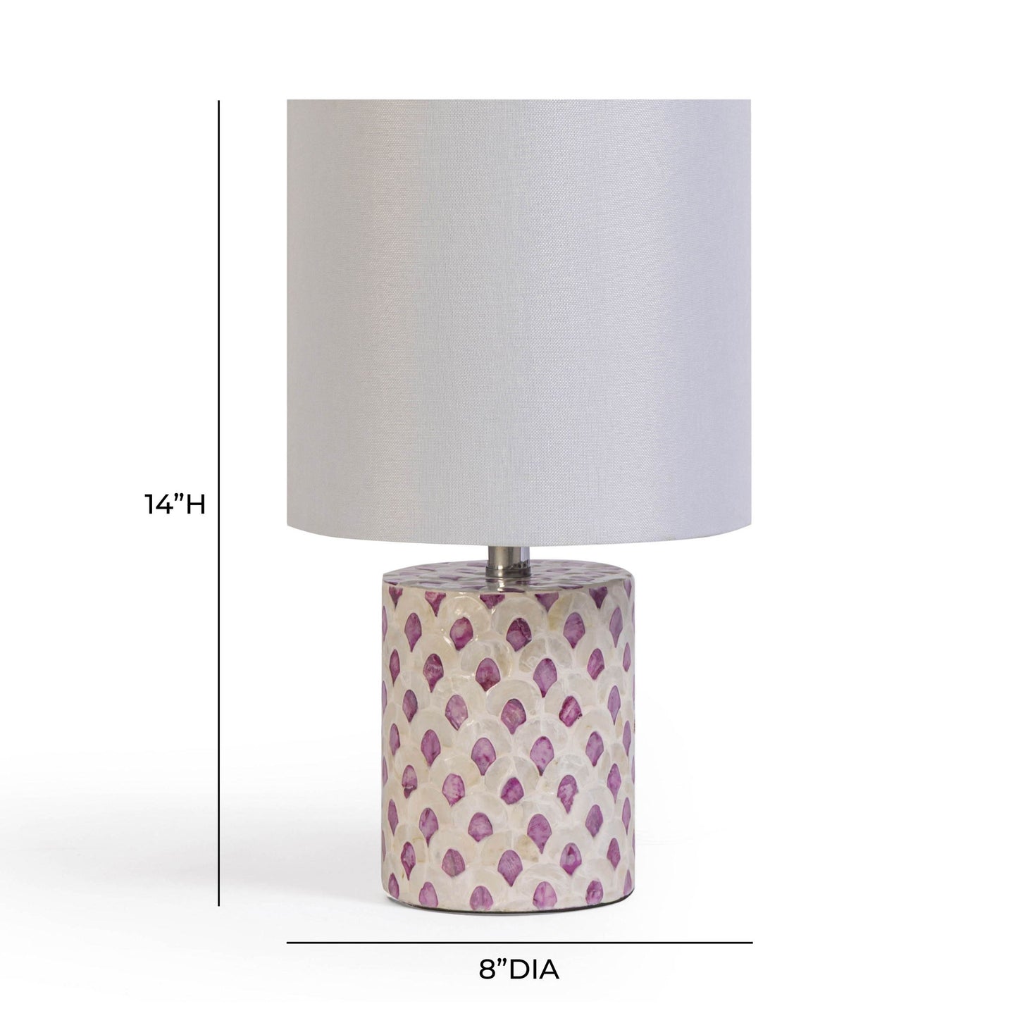 Merlot - Capiz Shell Table Lamp - Pink