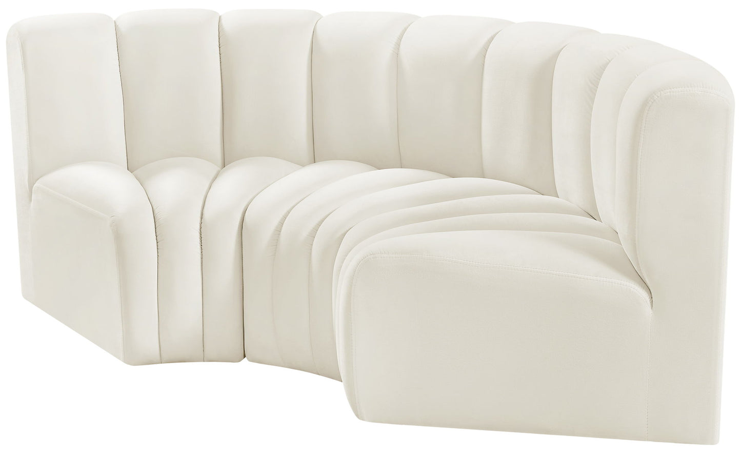 Arc - Velvet 3 Piece Modular U-Shaped Sofa