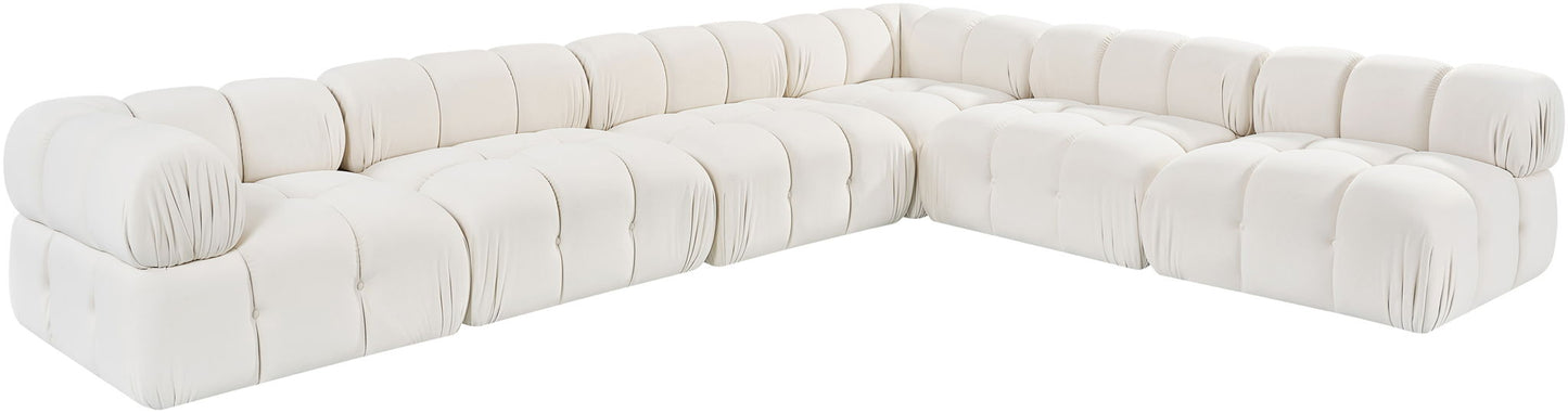 Orin - Velvet 6 Piece Modular L-Shaped Sectional