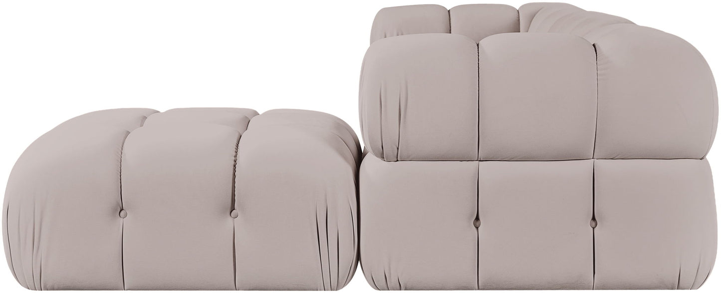 Orin - Velvet 4 Piece Modular Sectional With Chaise