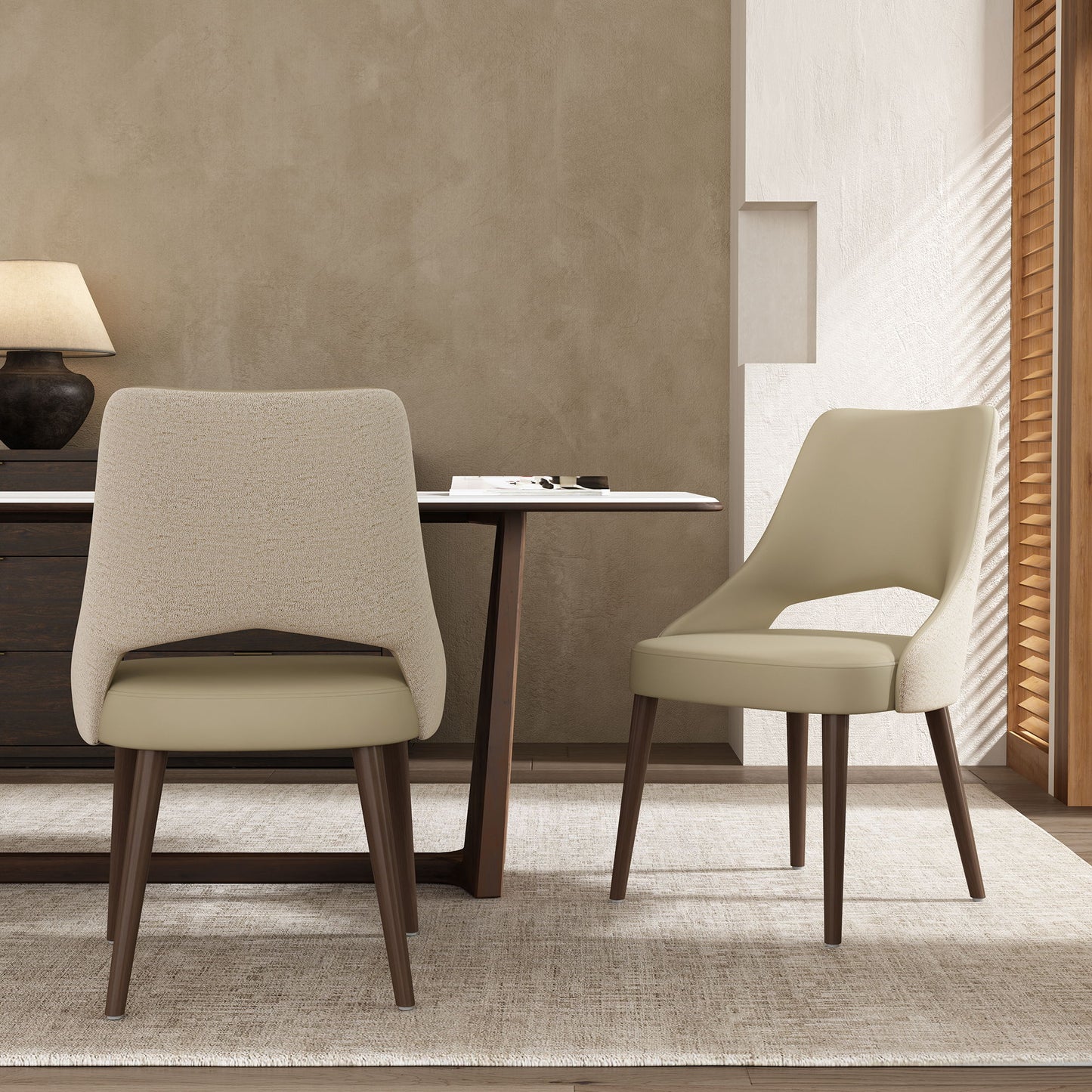 Liora - Wood Upholstered Side Chair (Set of 2) - Coffee / Brown