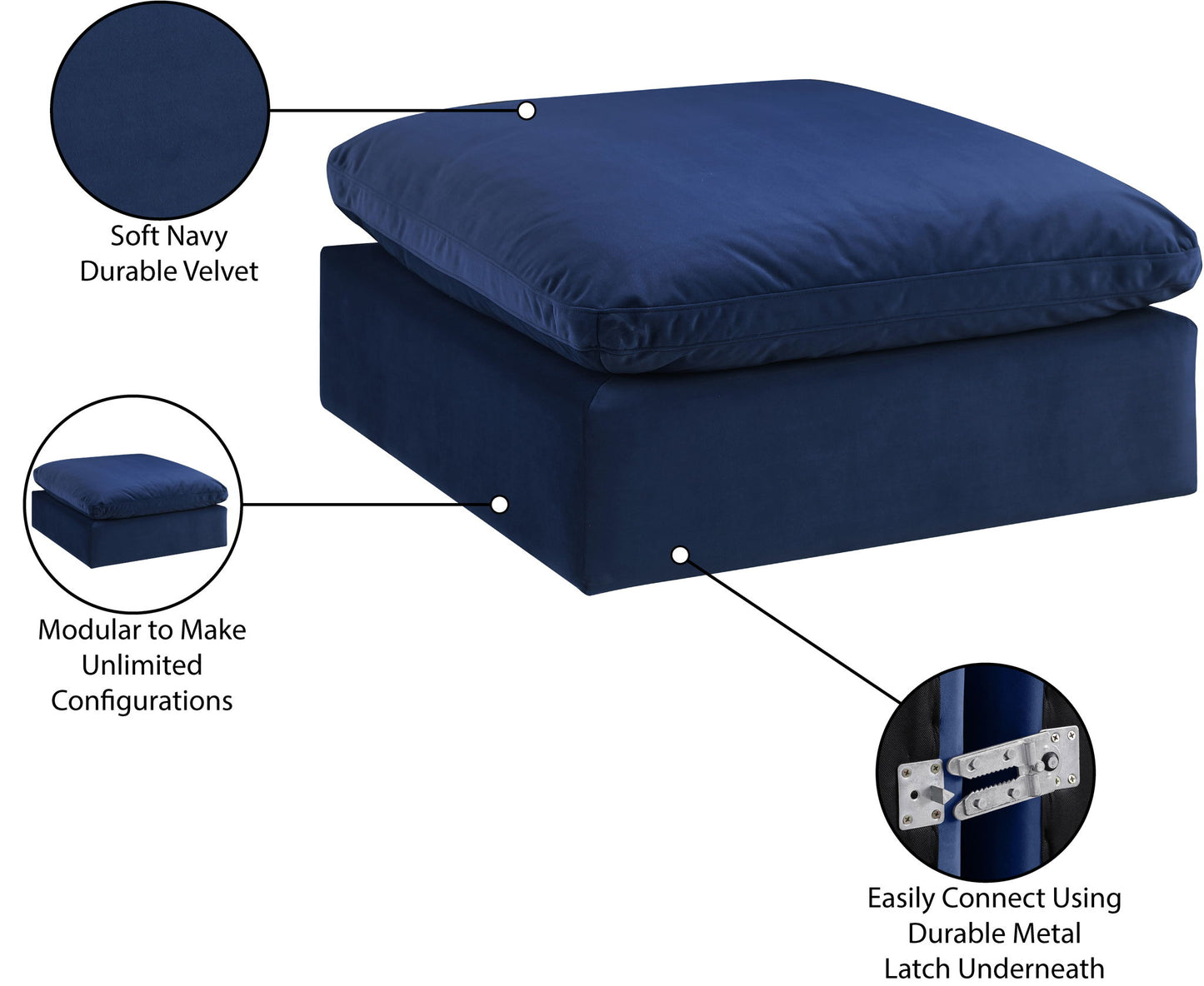 Comfy - Velvet Ottoman