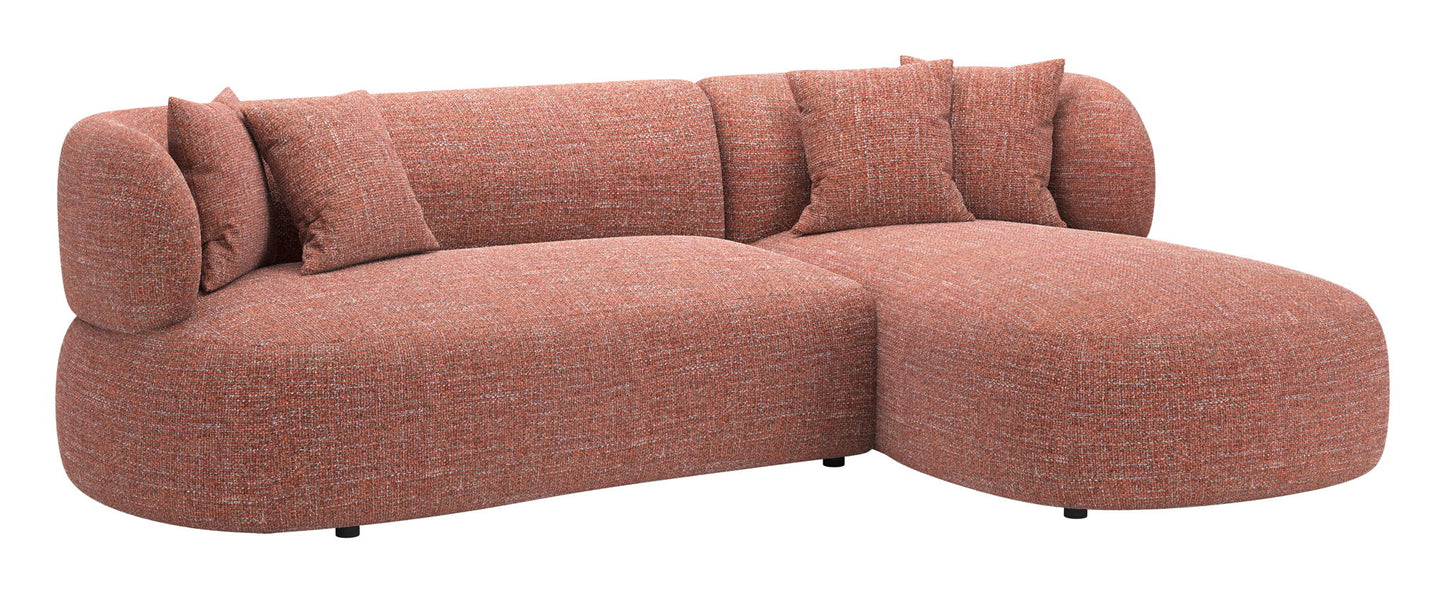 Venezia - Chaise Sectional - Brown