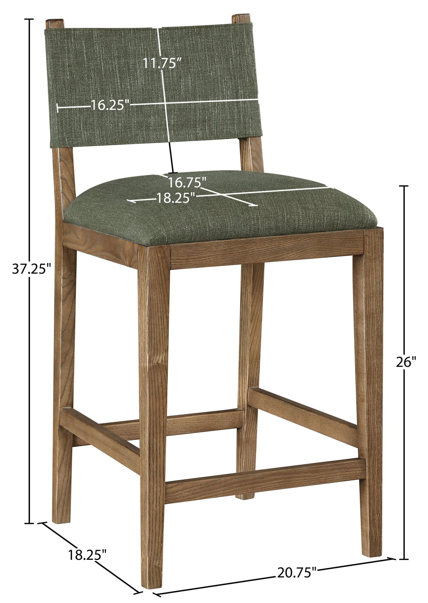 Avon - Linen Textured Performance Fabric Counter Stool