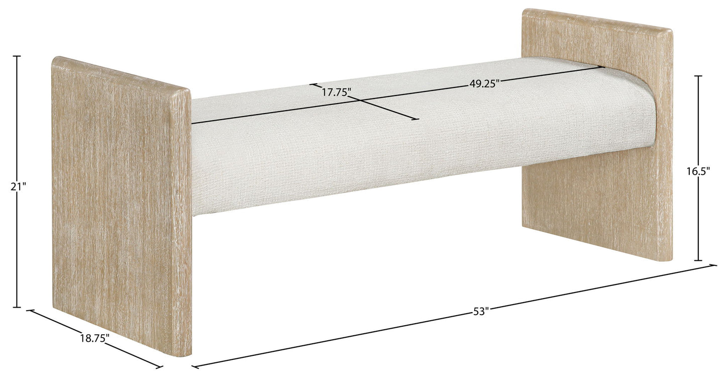 Hickory - Fabric Upholstered Bench - Natural Frame