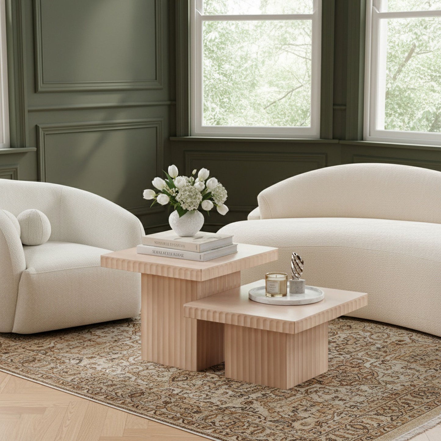 Spencer - Oak Veneer 2 Piece Coffee Table